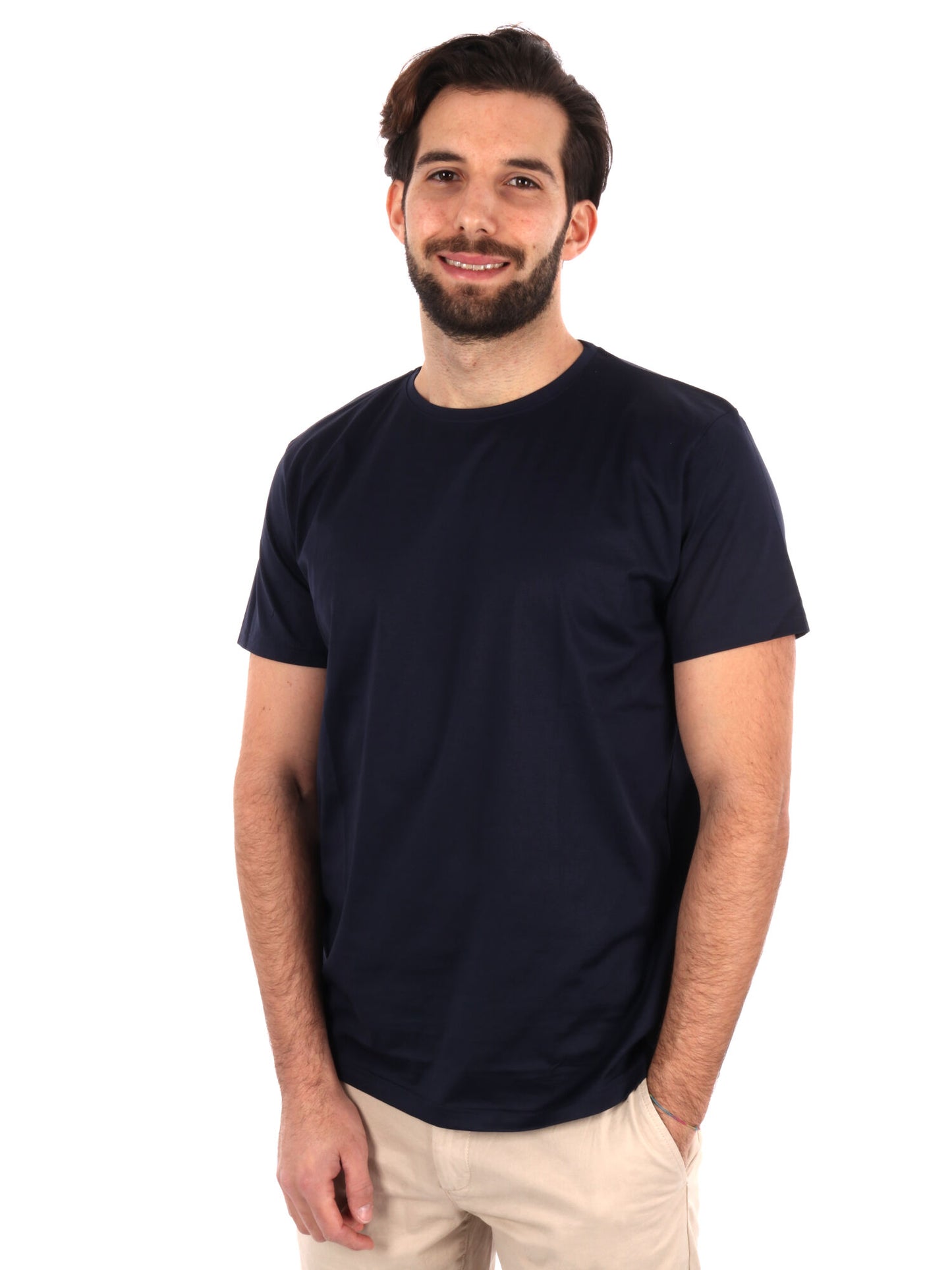 T-shirt da uomo FB Scozia in pregiato filo di Scozia blu