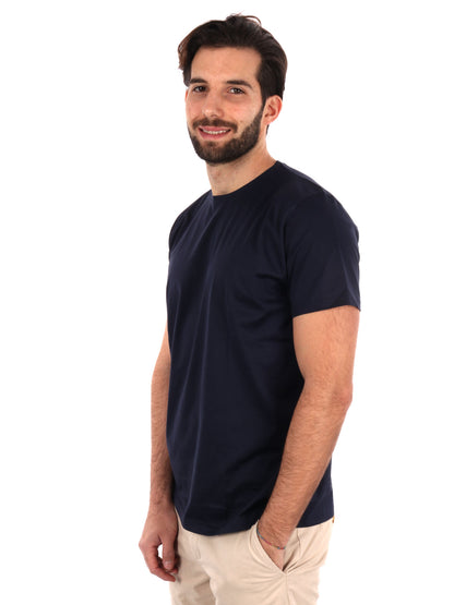 T-shirt da uomo FB Scozia in pregiato filo di Scozia blu