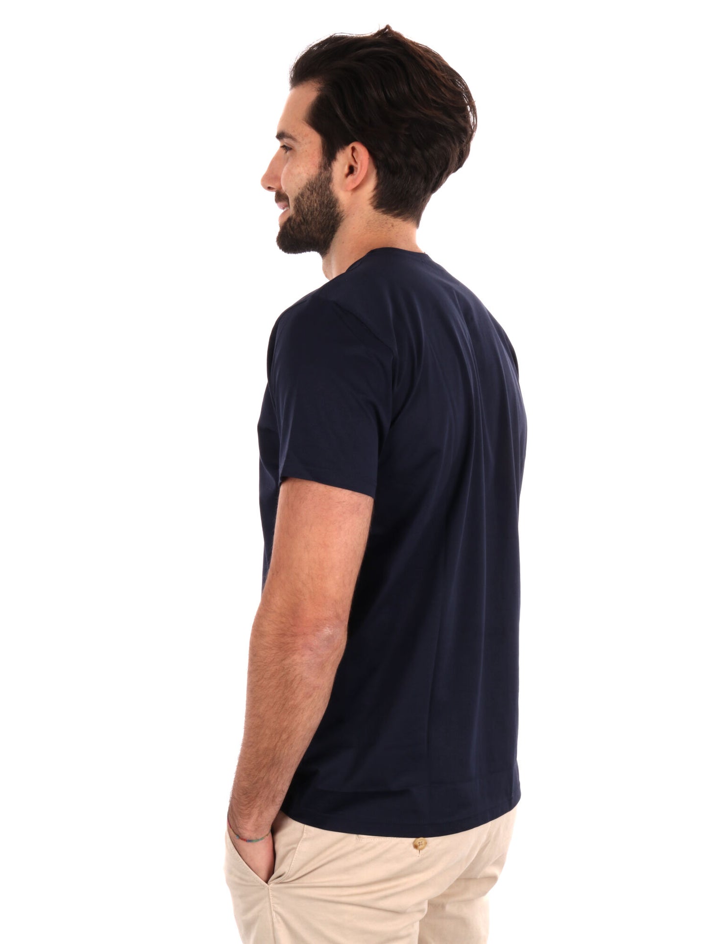 T-shirt da uomo FB Scozia in pregiato filo di Scozia blu