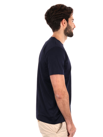 T-shirt da uomo FB Scozia in pregiato filo di Scozia blu