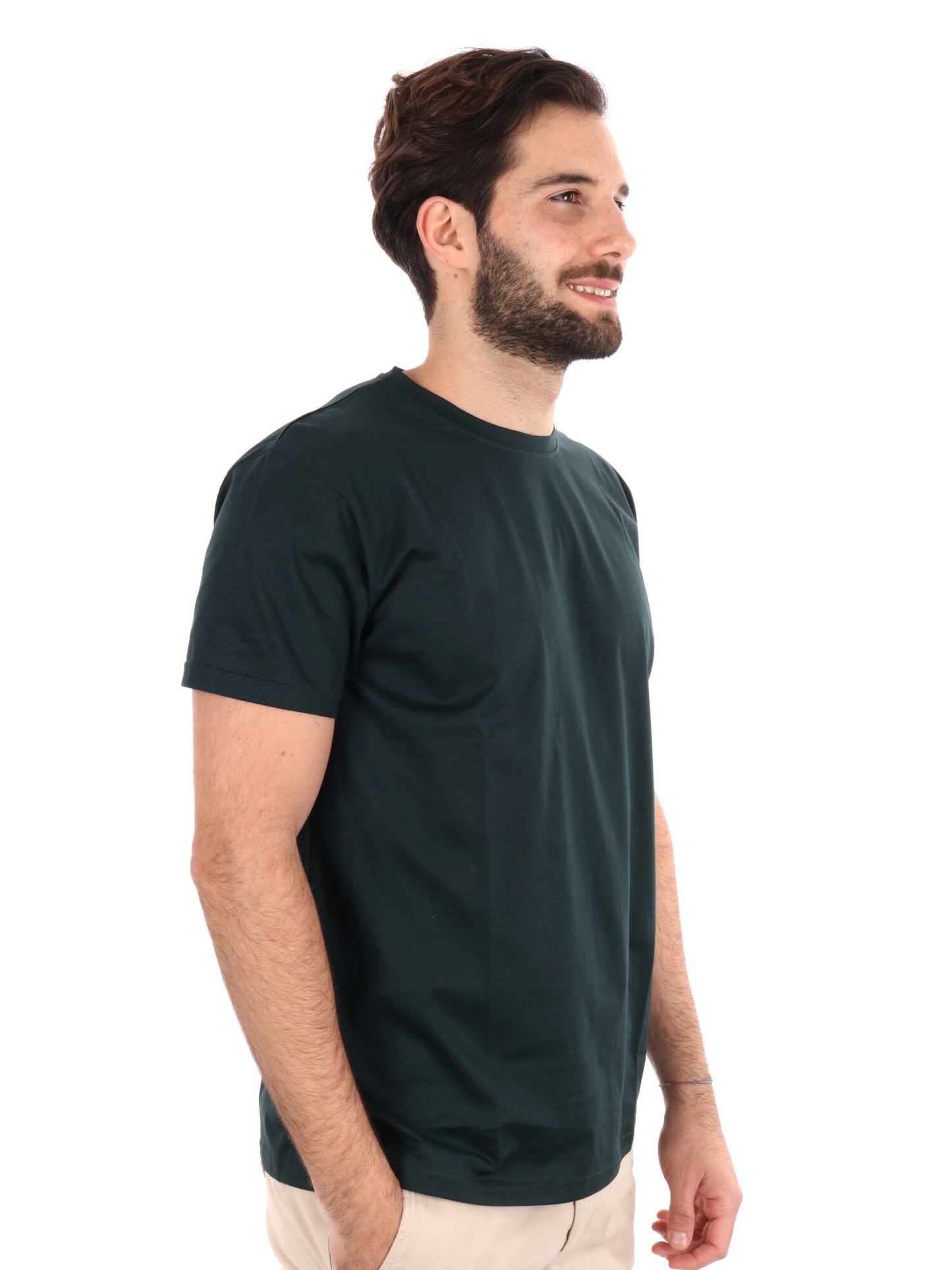 T-shirt verde uomo Fb Scozia in cotone con girocollo
