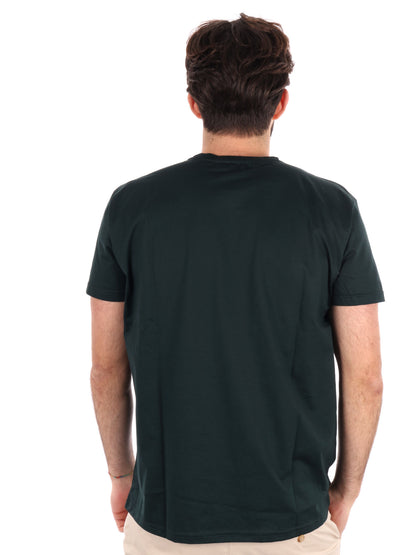 T-shirt verde uomo Fb Scozia in cotone con girocollo