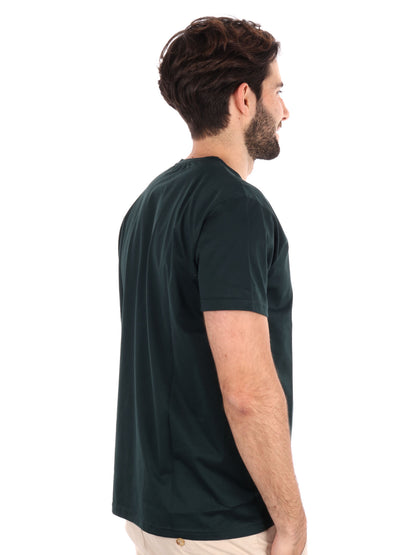 T-shirt verde uomo Fb Scozia in cotone con girocollo