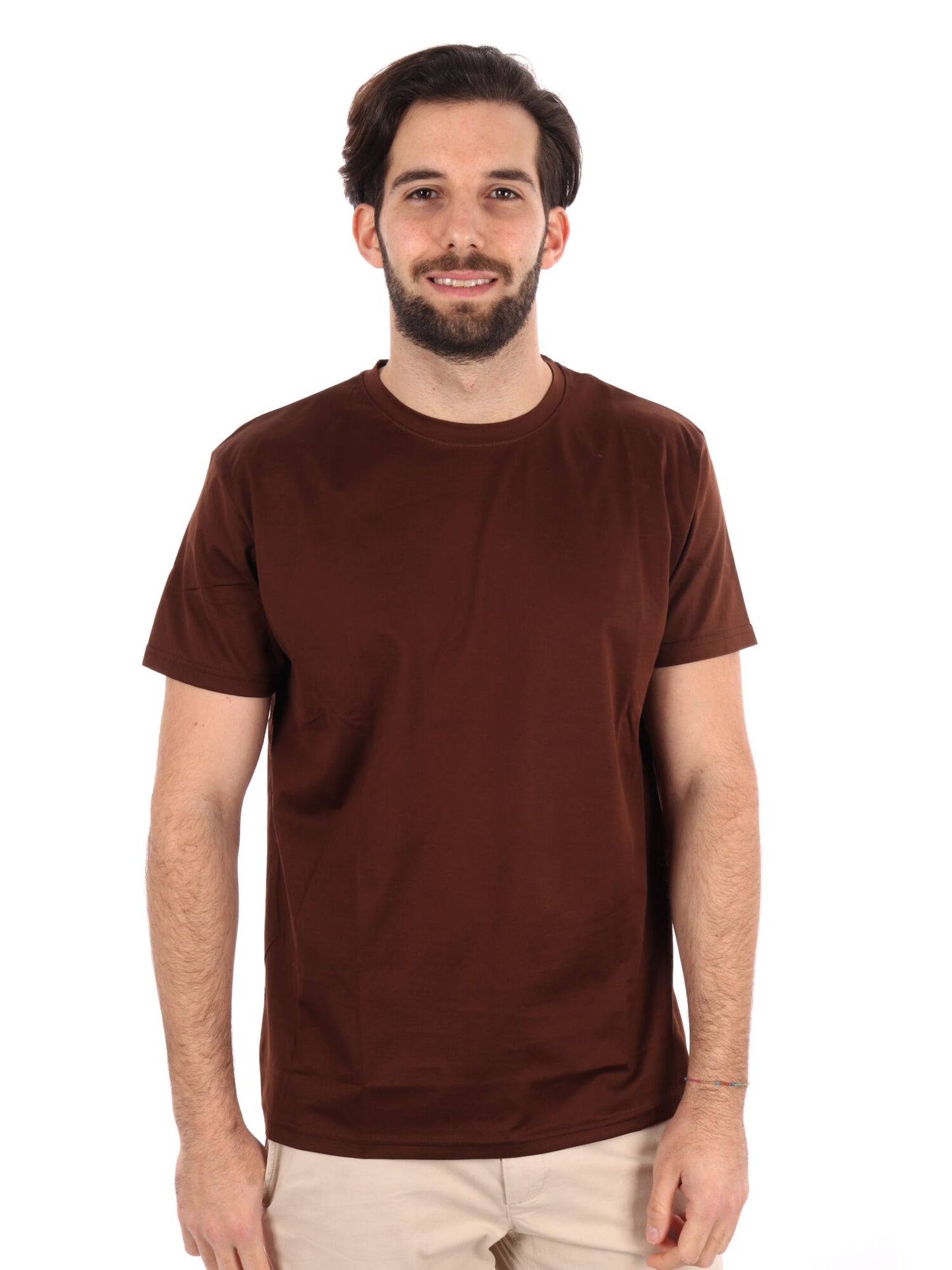 T-shirt uomo FB Scozia in cotone marrone