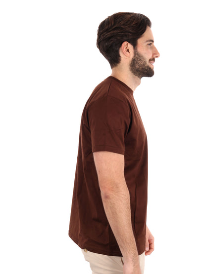T-shirt uomo FB Scozia in cotone marrone