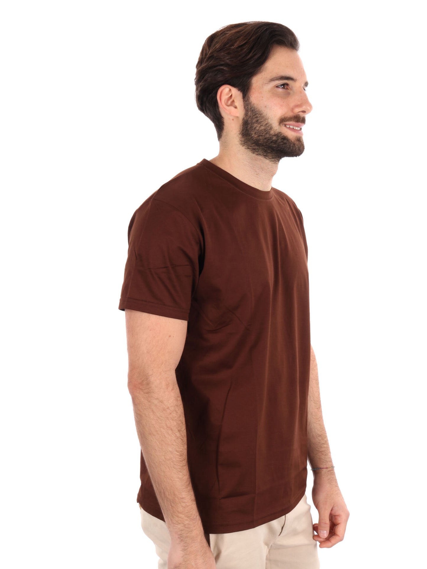 T-shirt uomo FB Scozia in cotone marrone