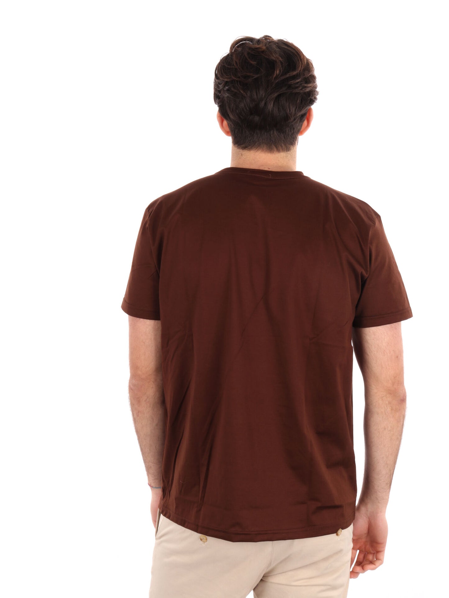 T-shirt uomo FB Scozia in cotone marrone