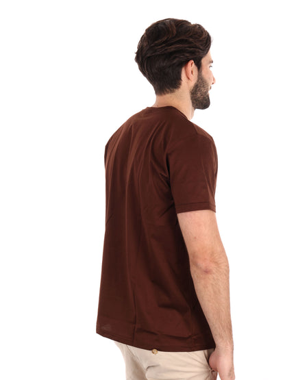 T-shirt uomo FB Scozia in cotone marrone