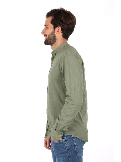 CAMICIA COLLO COREANO SEERSUK FB UOMO SALVIA