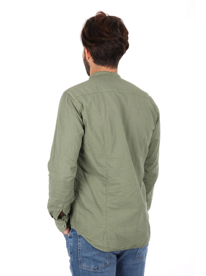 CAMICIA COLLO COREANO SEERSUK FB UOMO SALVIA