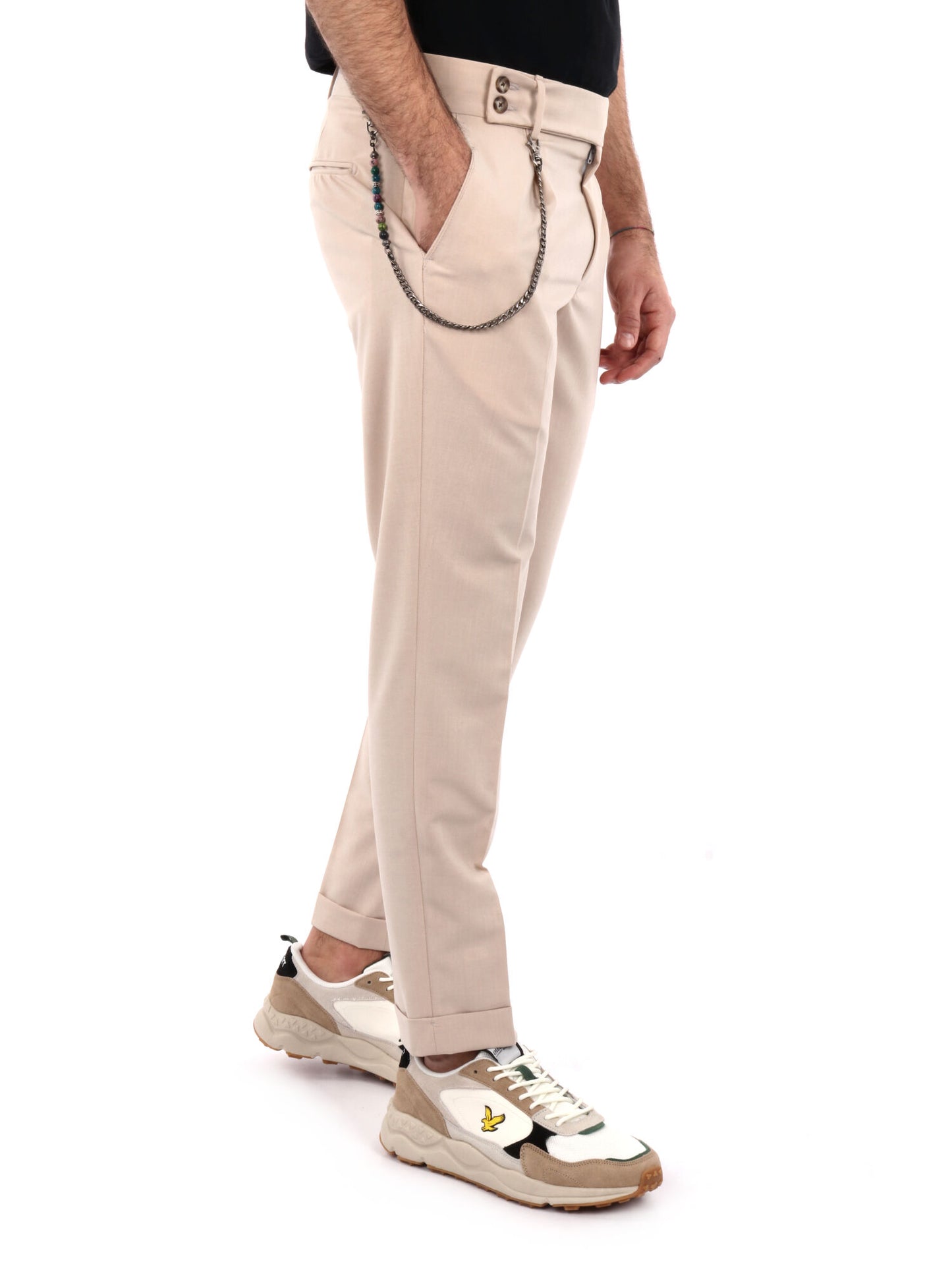PANTALONE CLASSICO CON PENCES FB UOMO SABBIA