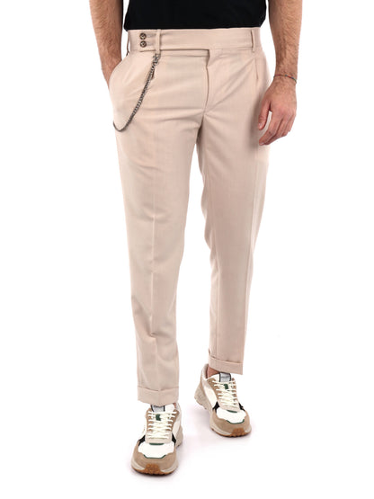 PANTALONE CLASSICO CON PENCES FB UOMO SABBIA