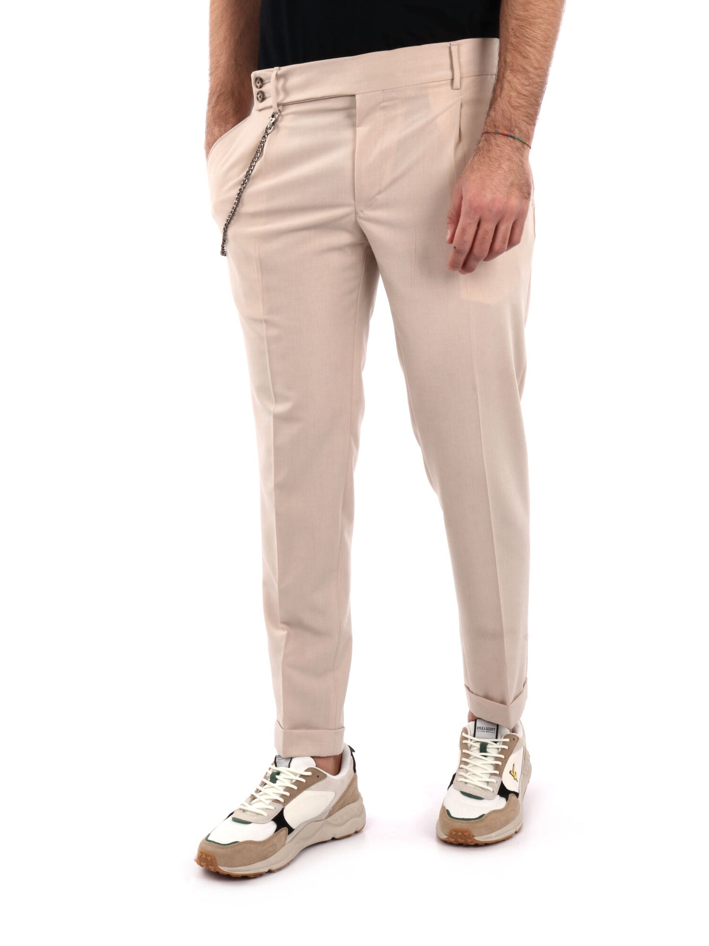 PANTALONE CLASSICO CON PENCES FB UOMO SABBIA