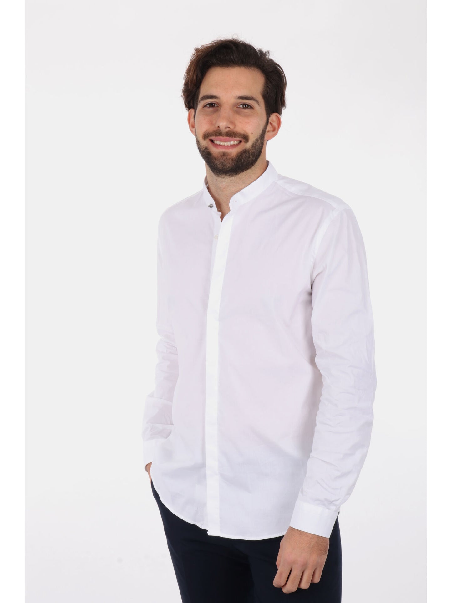 CAMICIA CON COLLETTO COREA SINGAPORE FB UOMO BIANCO