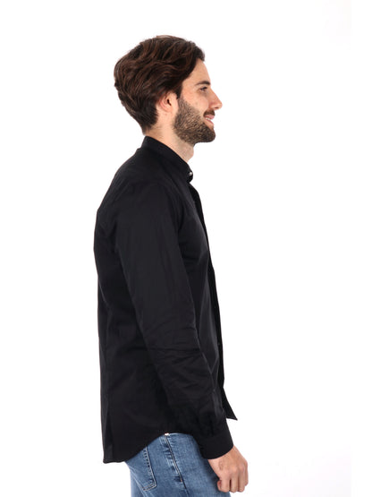 CAMICIA CON COLLETTO COREA SINGAPORE FB UOMO NERO