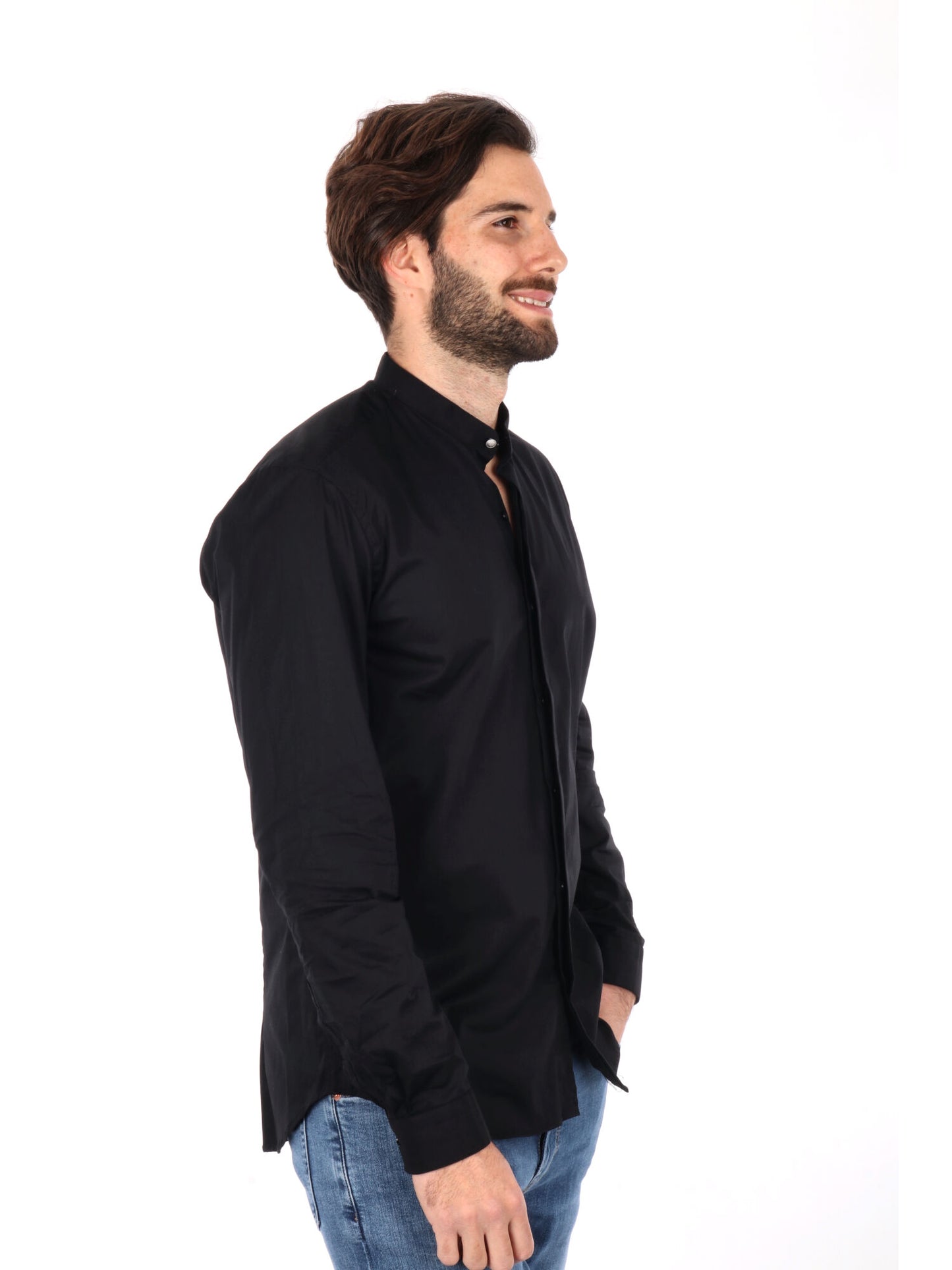 CAMICIA CON COLLETTO COREA SINGAPORE FB UOMO NERO