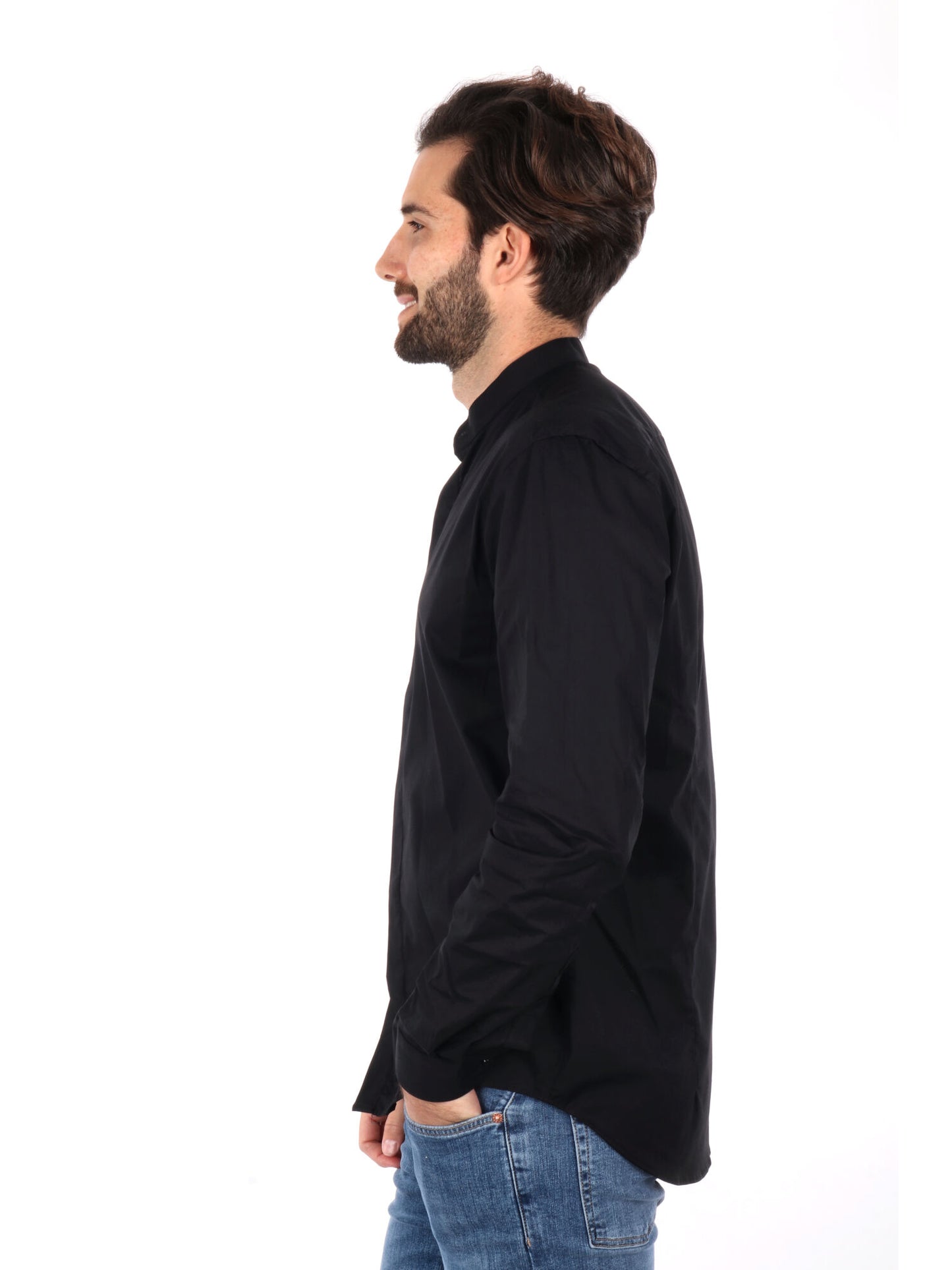 CAMICIA CON COLLETTO COREA SINGAPORE FB UOMO NERO