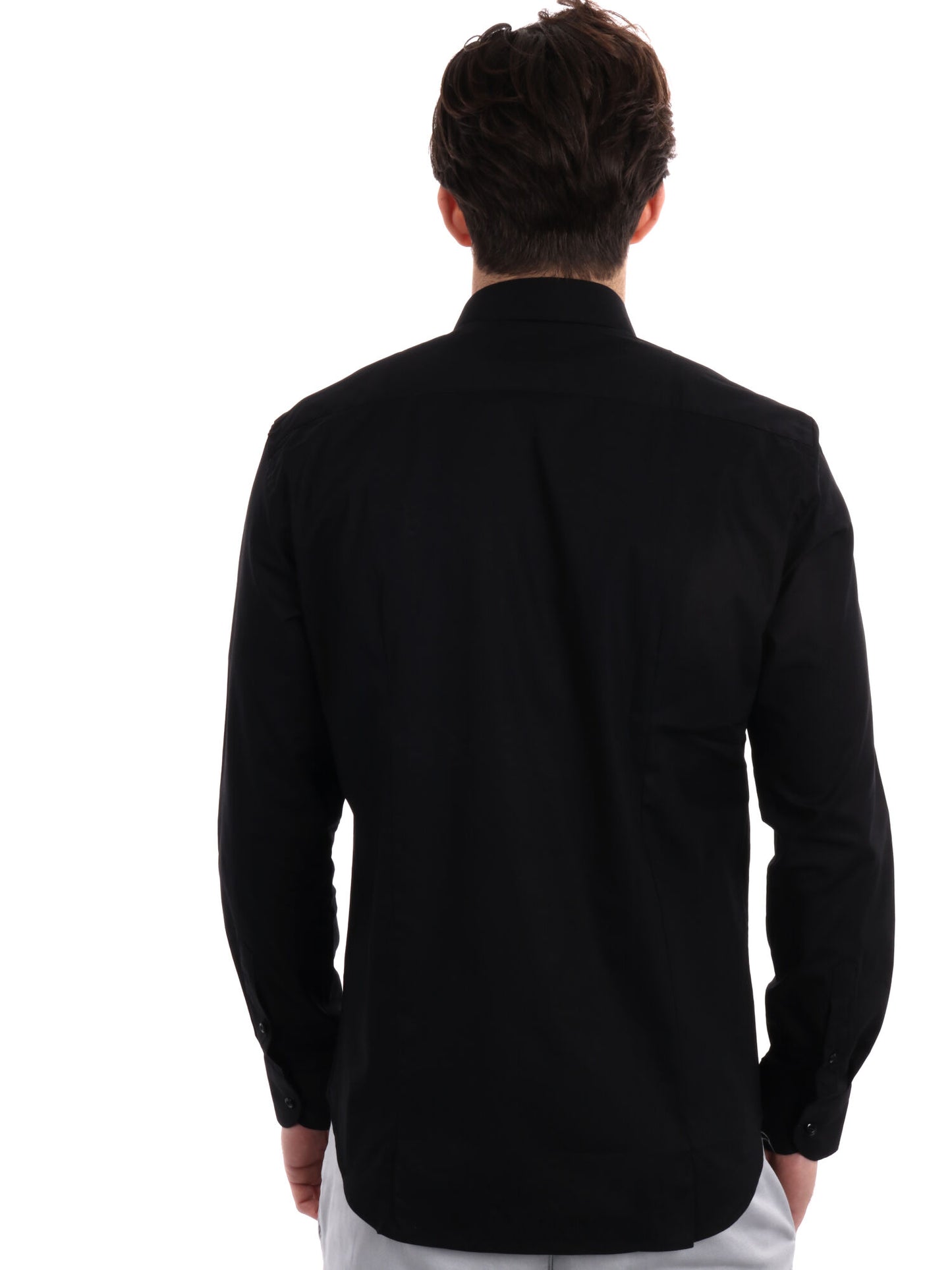 Camicia da uomo FB Soft 387 slim nera in cotone