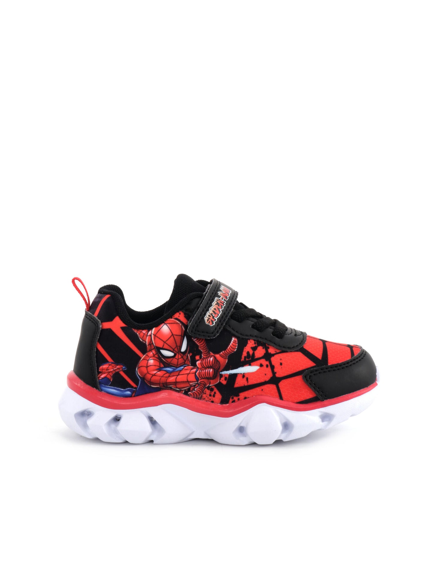 SNEAKERS CON SUOLA SCANALATA E LUCI SPIDERMAN LEOMIL BAMBINO NERO ROSSO