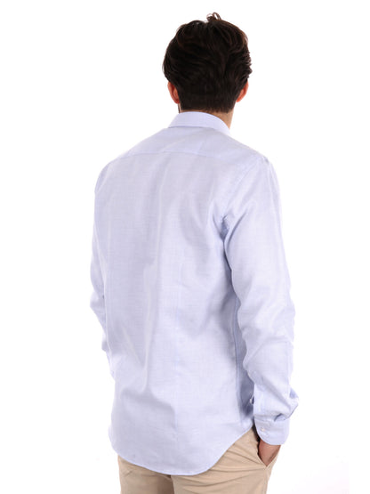 CAMICIA COTONE JAQUARD FB UOMO CELESTE