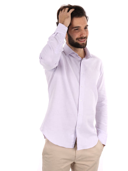 CAMICIA COTONE JAQUARD FB UOMO LILLA