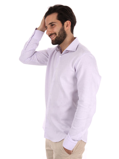 CAMICIA COTONE JAQUARD FB UOMO LILLA