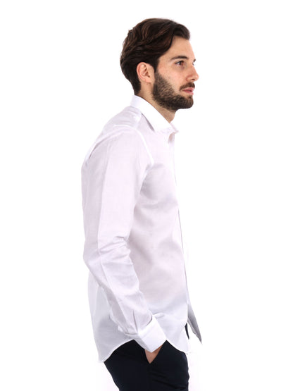 CAMICIA COTONE JAQUARD FB UOMO BIANCO