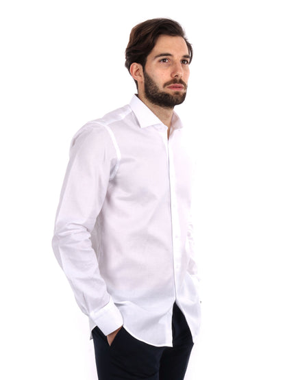CAMICIA COTONE JAQUARD FB UOMO BIANCO
