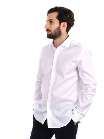 CAMICIA COTONE JAQUARD FB UOMO BIANCO