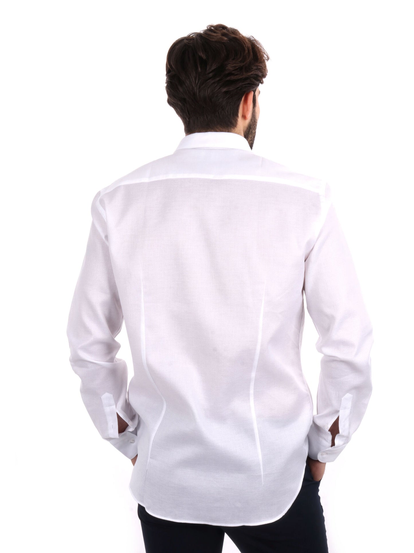 CAMICIA COTONE JAQUARD FB UOMO BIANCO