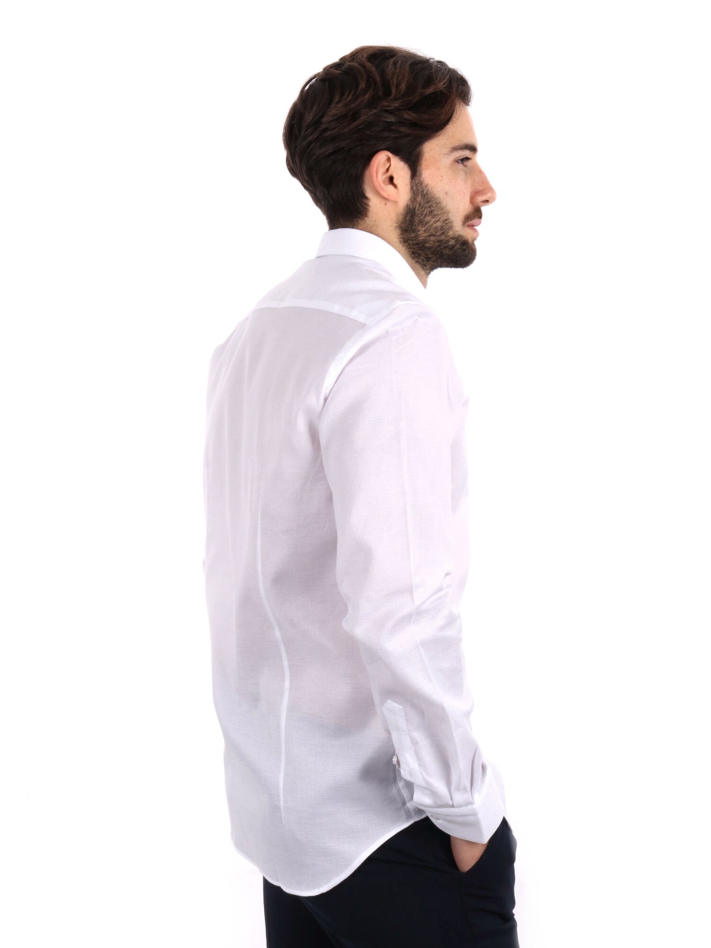 CAMICIA COTONE JAQUARD FB UOMO BIANCO