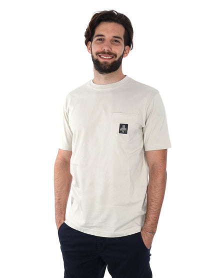 T-shirt Pierce di Refrigiwear da uomo beige con taschino logo