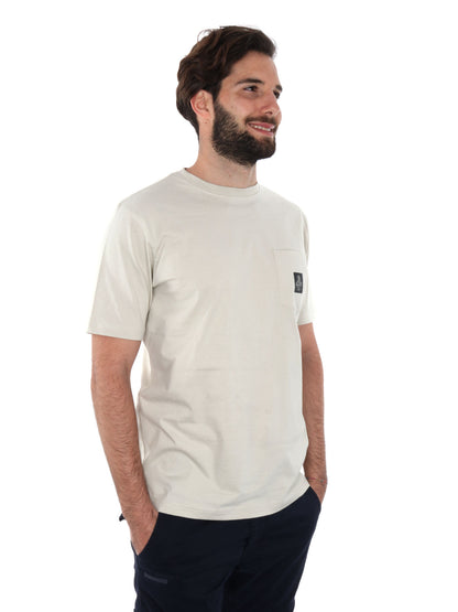 T-shirt Pierce di Refrigiwear da uomo beige con taschino logo
