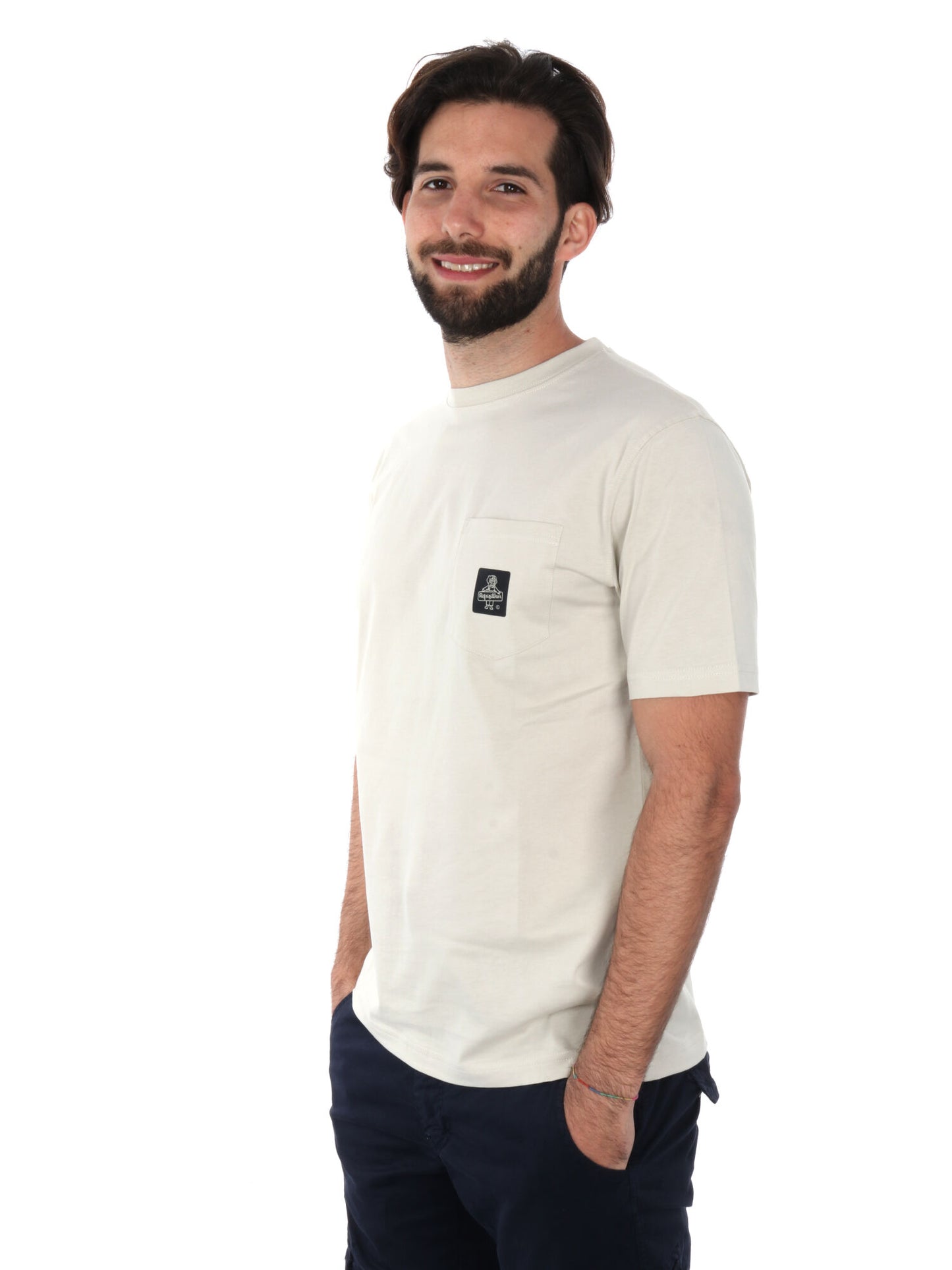 T-shirt Pierce di Refrigiwear da uomo beige con taschino logo