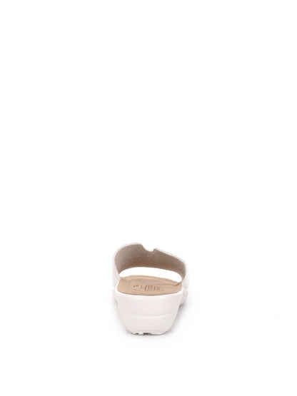 Ciabatte donna Fly Flot bianche con sottopiede anatomico in evopell