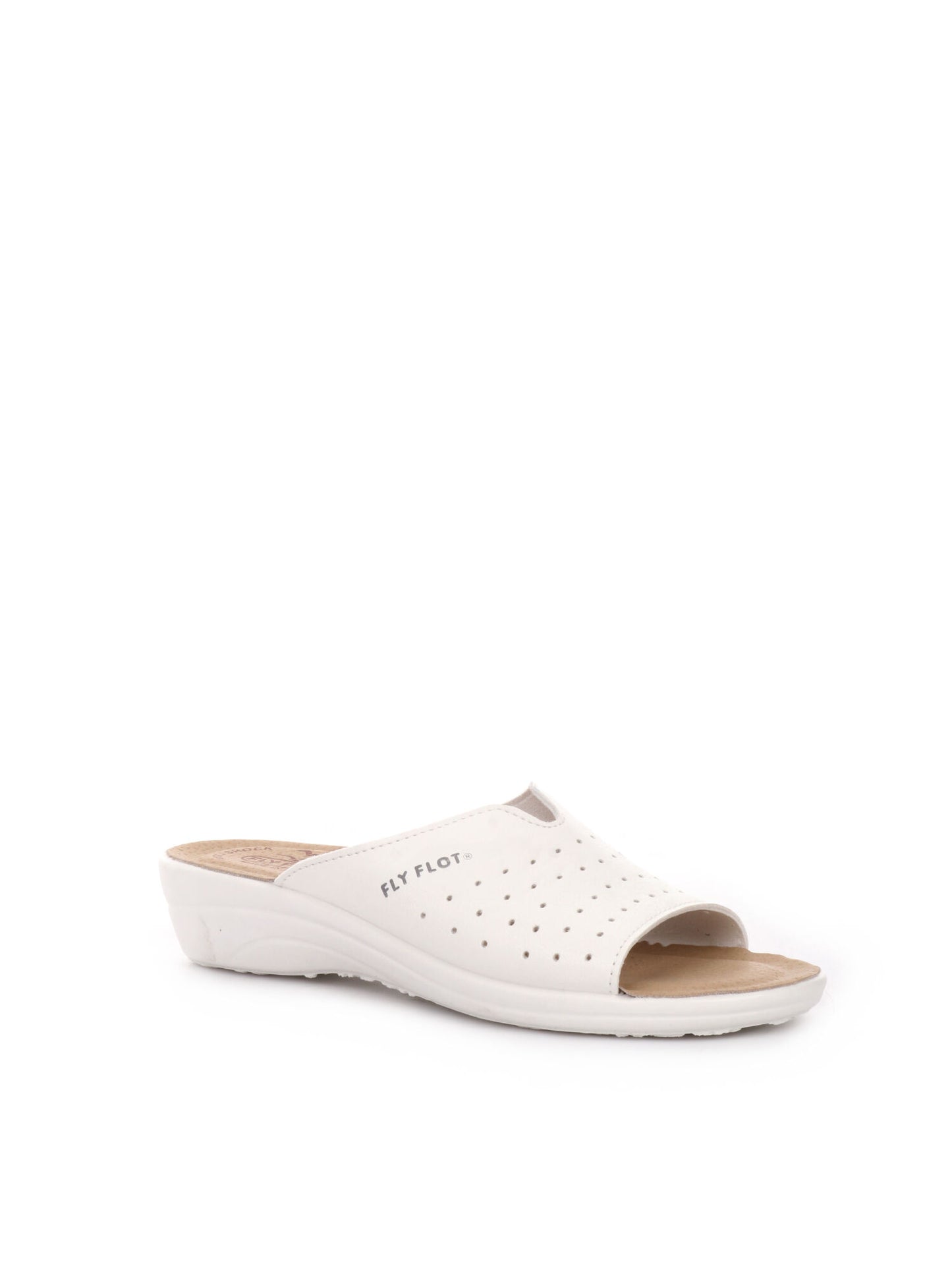 Ciabatte donna Fly Flot bianche con sottopiede anatomico in evopell