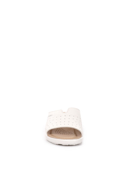 Ciabatte donna Fly Flot bianche con sottopiede anatomico in evopell