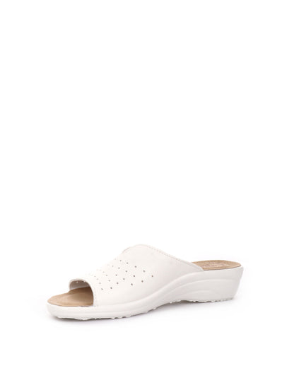 Ciabatte donna Fly Flot bianche con sottopiede anatomico in evopell