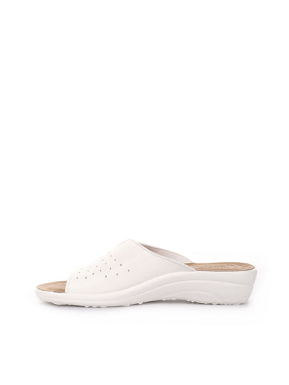 Ciabatte donna Fly Flot bianche con sottopiede anatomico in evopell