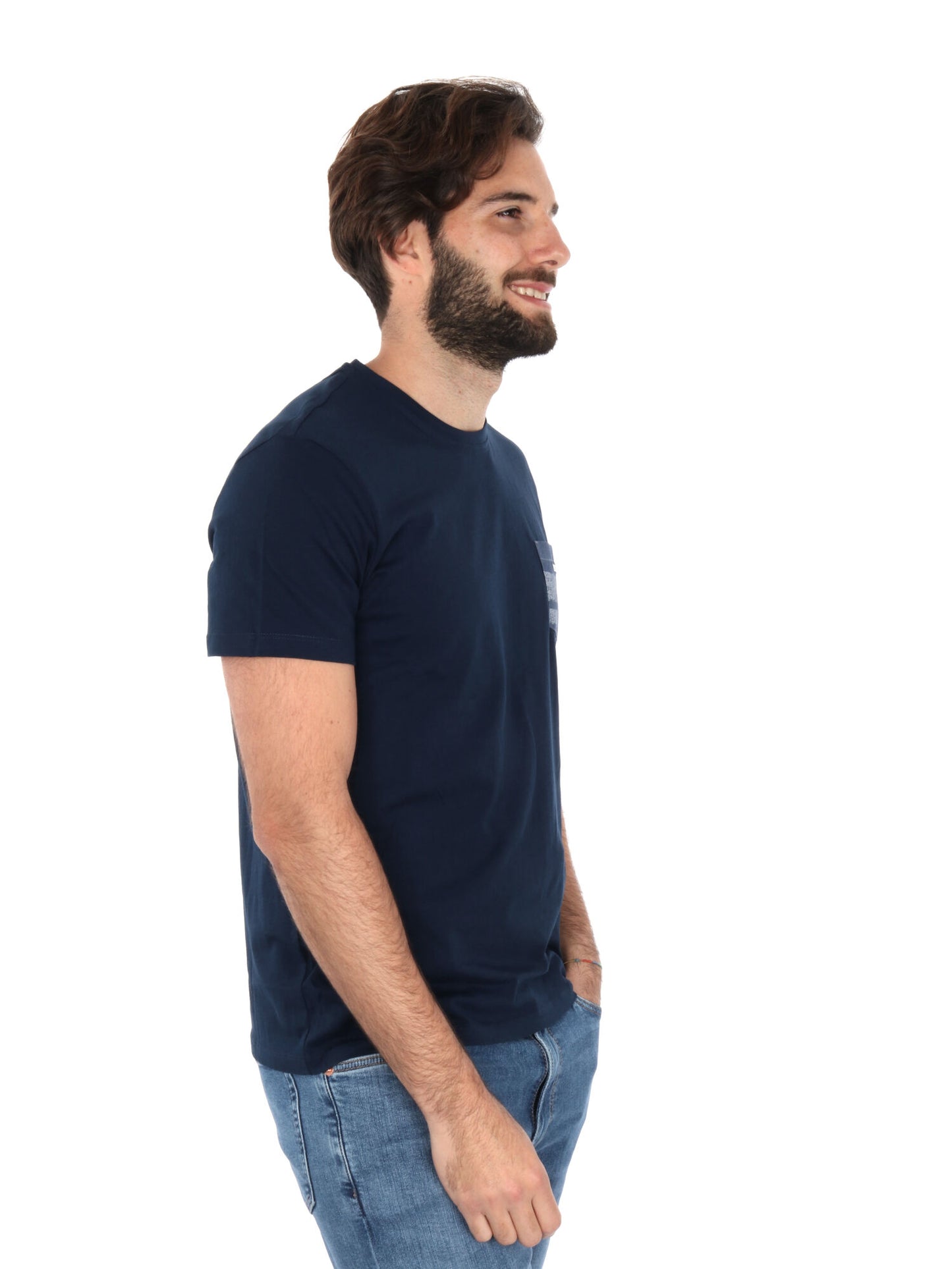 T-SHIRT CON TASCHINO YES ZEE UOMO BLU