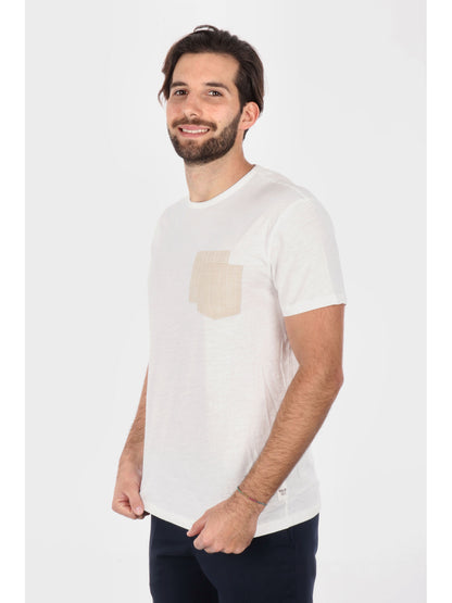 T-SHIRT CON TASCHINO YES ZEE UOMO GESSO