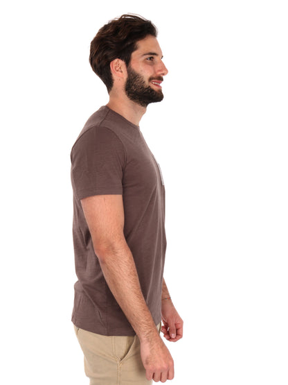 T-SHIRT  CON TASCHINO YES ZEE UOMO TESTA DI MORO