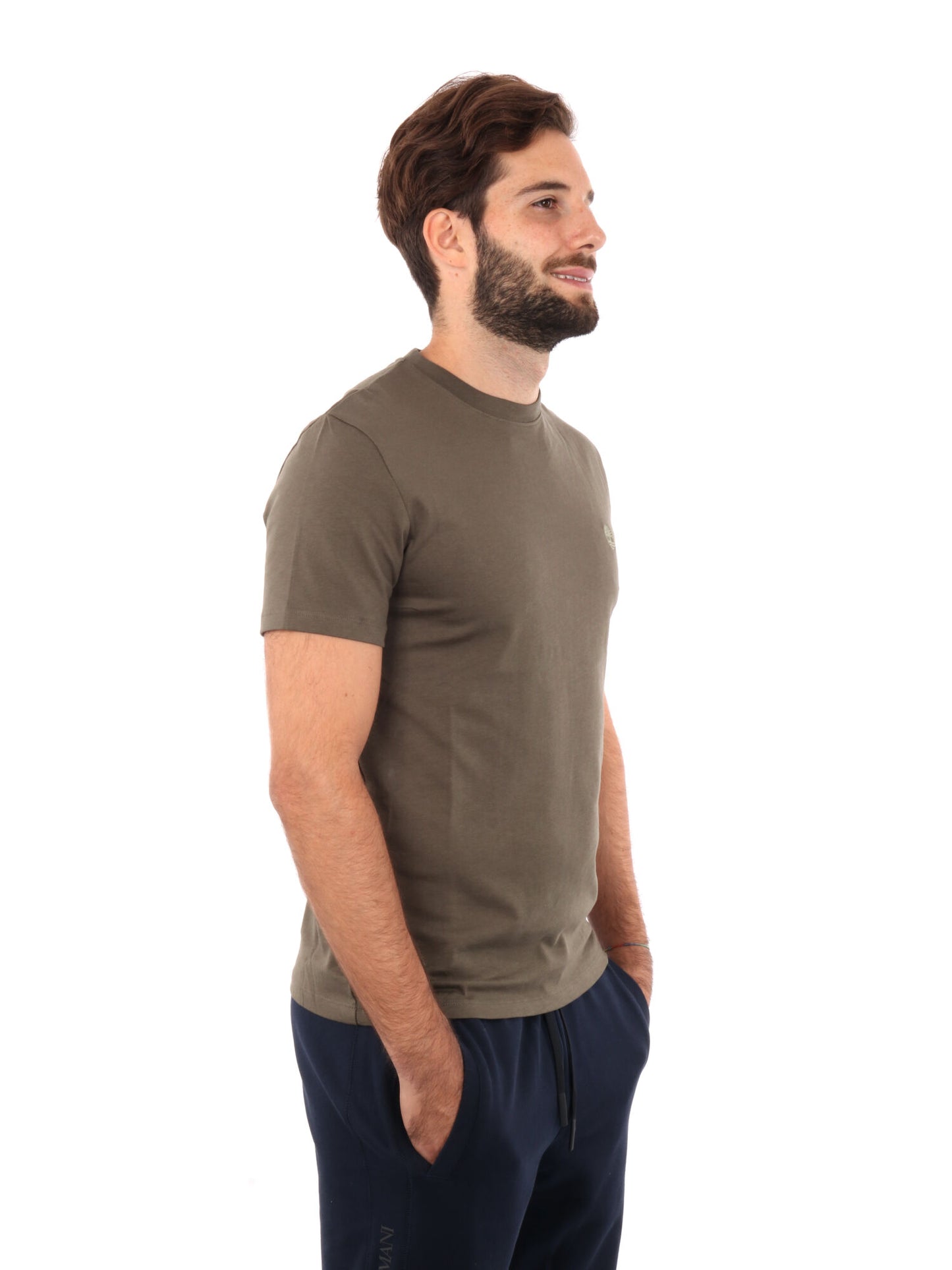 T-SHIRT LOGO PICCOLO RICAMATO TIMBERLAND UOMO OLIVA