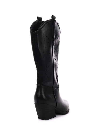 STIVALE TEXANO  CON ZIP CLYO' DONNA NERO