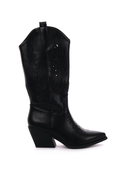 STIVALE TEXANO  CON ZIP CLYO' DONNA NERO