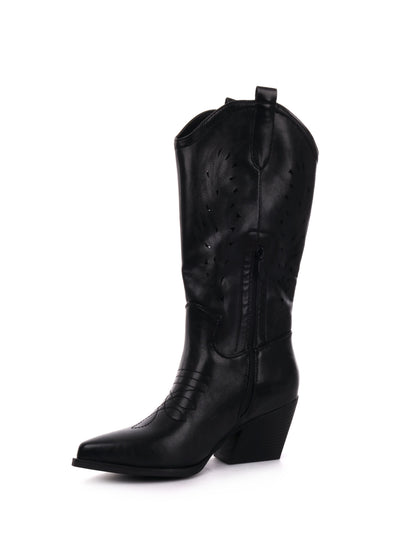 STIVALE TEXANO  CON ZIP CLYO' DONNA NERO