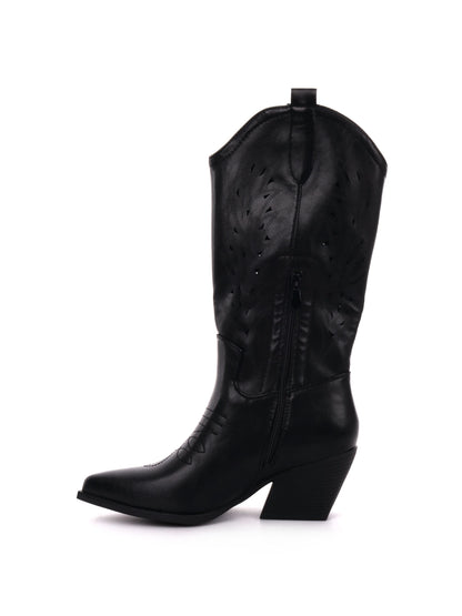 STIVALE TEXANO  CON ZIP CLYO' DONNA NERO