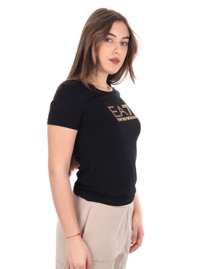 T-SHIRT MAXI LOGO EVOLUTION EA7 EMPORIO ARMANI DONNA NERO