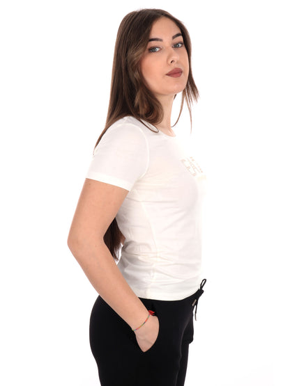 T-SHIRT MAXI LOGO EVOLUTION EA7 EMPORIO ARMANI DONNA PANNA