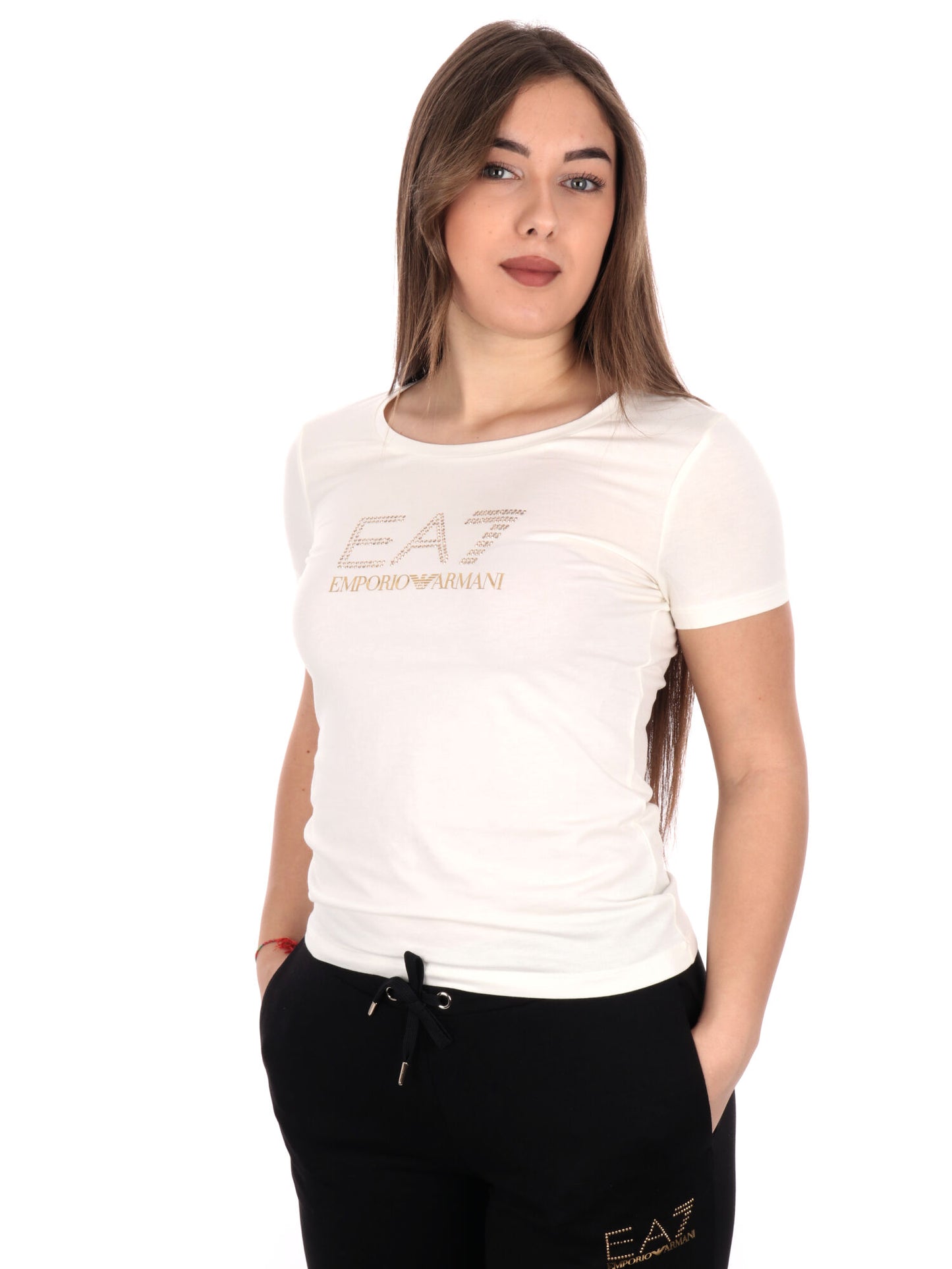 T-SHIRT MAXI LOGO EVOLUTION EA7 EMPORIO ARMANI DONNA PANNA